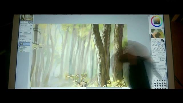 Speed painting Paint Tool SAI testing Yiynova MVP22U+IPS смотреть онлайн