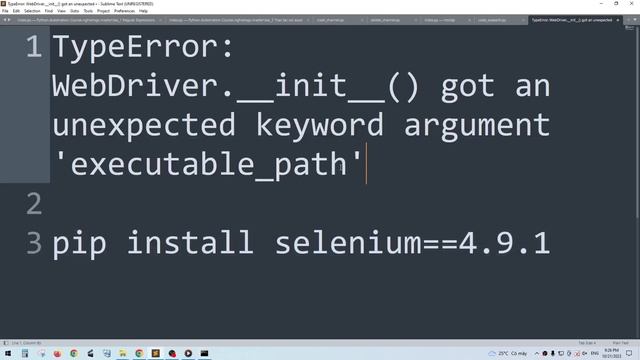 Fix : TypeError: WebDriver.__init__() got an unexpected keyword argument 'executable_path' смотреть онлайн