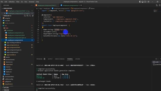 Data Binding in Angular 13|Difference b/w 1 Way & 2 Way Data Binding | Angular Interpolation |Part8 смотреть онлайн