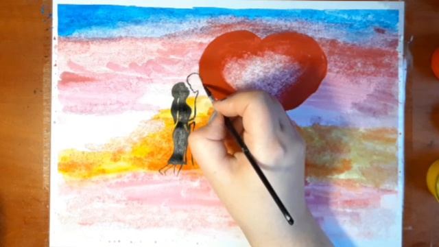Рисунок ко Дню Влюбленных ♥ С Днем Святого Валентина ♥ How to draw Romantic смотреть онлайн