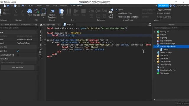 How to make a tool gamepass in Roblox studio (WORKING 2021) смотреть онлайн