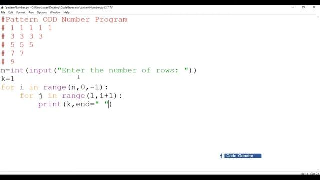 Pattern Program For Python | Python for Beginner | Code Generator | CG. смотреть онлайн