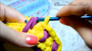 Ваза крючком из трикотажной пряжи. Crochet vase