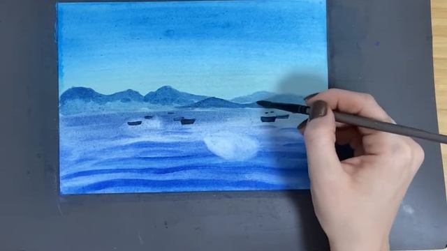 Как нарисовать лодочку акварелью | Морской пейзаж акварелью • Seascape | Watercolors ⛵️