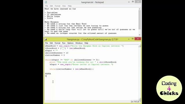 Learn Python - Code Example - HANGMAN смотреть онлайн