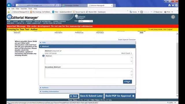 Authors: Incomplete submission problem, Editorial Manager смотреть онлайн