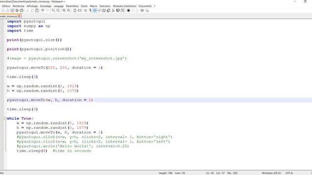 Automation of Mouse Mouvements and Clicks, Screenshotting and Keyboard Writing with Python смотреть онлайн