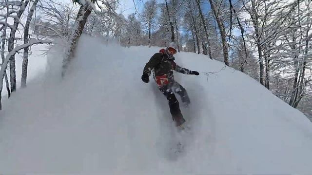Фрирайд на Красной Поляне. 10 марта спуск 5. смотреть онлайн