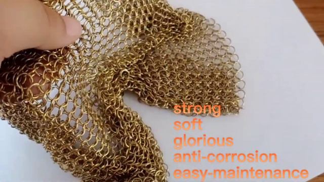 Gold Color 0.8mm x 7mm Metal Ring Mesh Welded Type Used For Space Divider Curtain смотреть онлайн