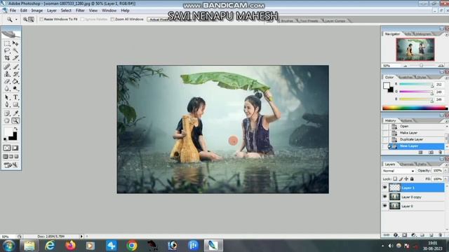 Rain effective design in Photoshop cs2 in Kannada tutorial