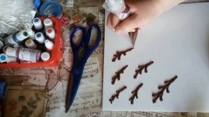 Веточки вербы из шоколада для декора тортиков.