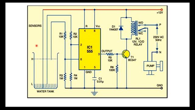Water level indicator using IC 555 || timer ||mini project || Proteus software смотреть онлайн