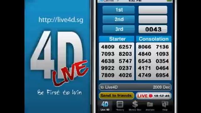 http://live4d.sg - Singapore 4D result live broadcast Wed,Sat,Sun at 6:33pm! смотреть онлайн