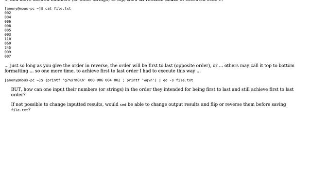 How to modify this `printf` code to accept input in first to last order, or flip output? смотреть онлайн