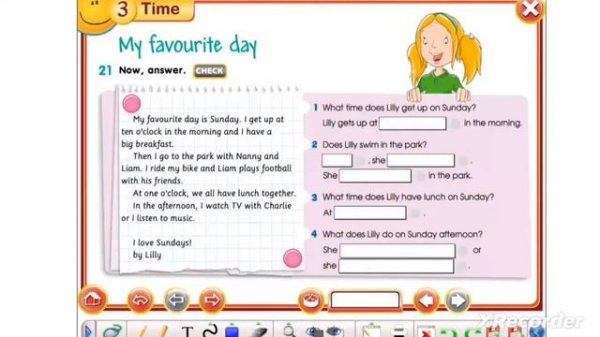 3 класс/ smiles 3/ module 3 lesson 5/ Pupil's book p.42/ my favourite day