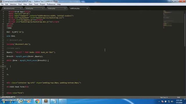 8 PHP Mysql and Bootstrap Crud Application record display in edit form смотреть онлайн