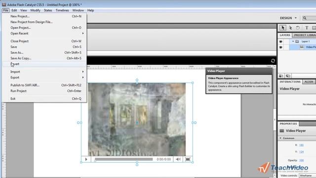 Поддержка видео и публикация проекта в Adobe Flash Catalyst (14/25) смотреть онлайн