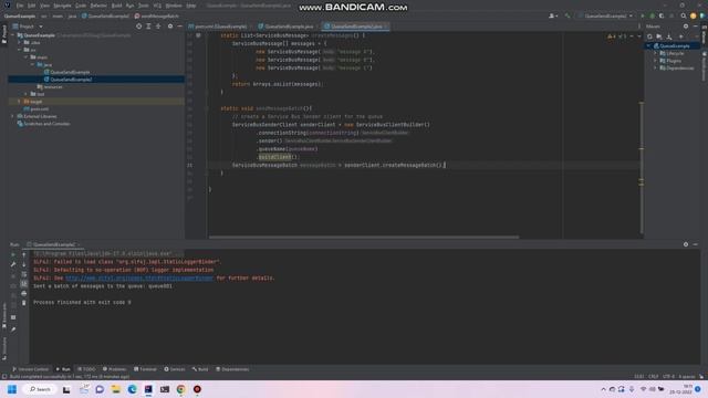 azure service bus java sending messages to queue in batch смотреть онлайн