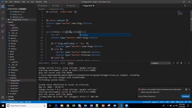 django tutorial - models and objects and how it interacts with DTL __learnWitMe__ смотреть онлайн