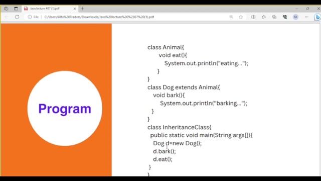 Oop tutorial in java | Single level inheritance in java with example смотреть онлайн