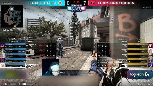 TEAM BUSTER vs TEAM BRATISHKINOFF | 2-АЯ ИГРА | OVERPASS смотреть онлайн