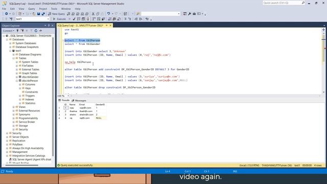 Part 6: Default Constraint in MS SQL Server Tamil | MS SQL SERVER DB TAMIL | TBB смотреть онлайн