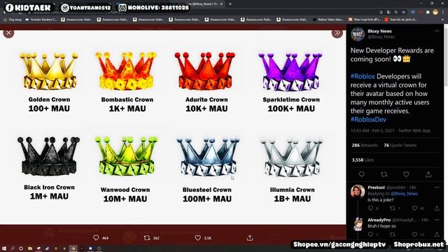 Special Crown Items For Roblox Developers!