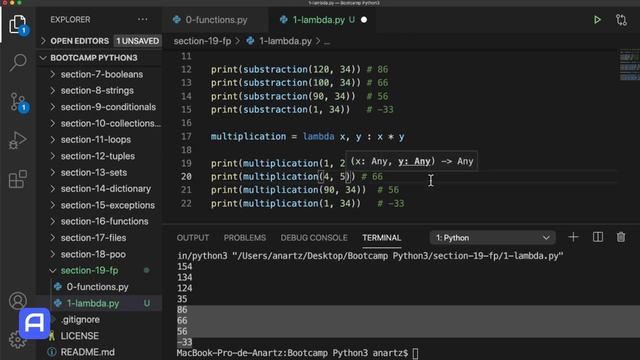 Bootcamp Python 3 - Programación Funcional - Práctica - Funciones Anónimas - Lambda смотреть онлайн