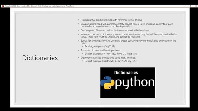 python00b: A Journey to Learning Python - Episode 4 - Data Structures and another assignment смотреть онлайн