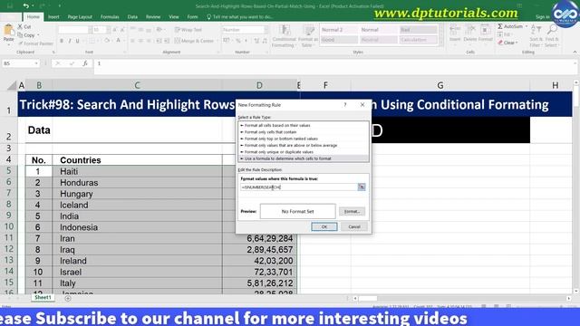 Search And Highlight Rows Based On Partial Match Using Conditional Formating || Excel Tricks смотреть онлайн