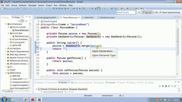 Curso de JSF - Merge ou Update com JPA смотреть онлайн