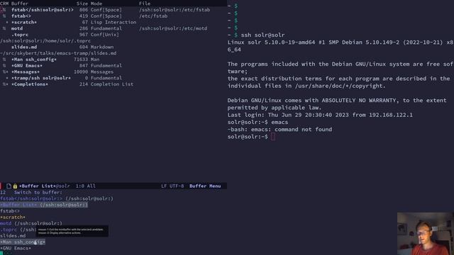 Work on remote servers from the comfort of your local Emacs смотреть онлайн