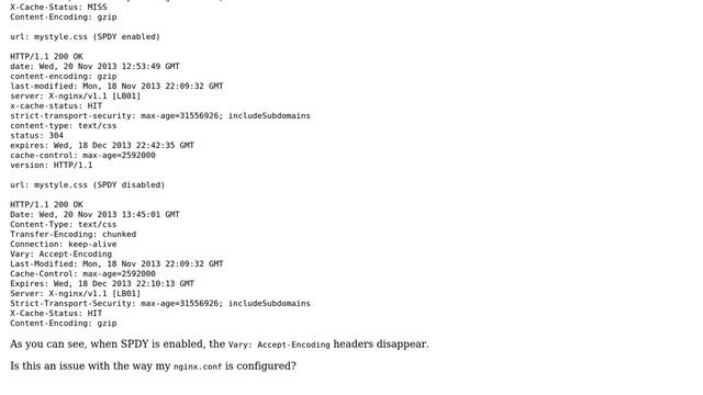 DevOps & SysAdmins: Why is SPDY breaking 'Vary: Accept-Encoding' in Nginx 1.4.3? (3 Solutions!!) смотреть онлайн