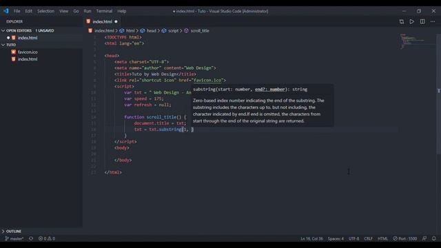 Scroll the Title | Only in HTML Tutorial смотреть онлайн