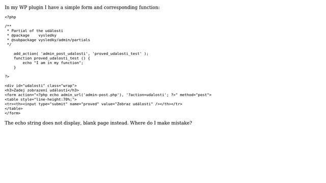 Wordpress: WordPress form action - doesn't work смотреть онлайн