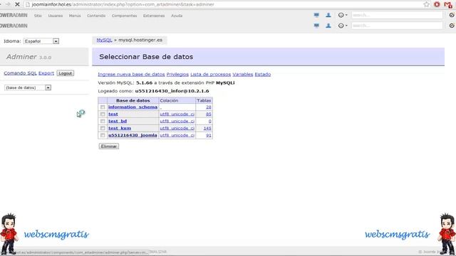 Componente para manejar la base de datos en Joomla 2.5 y 3.0 смотреть онлайн