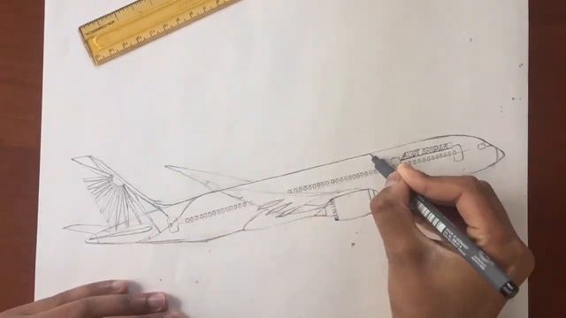 Drawing an Air India Boeing 787 Dreamliner смотреть онлайн