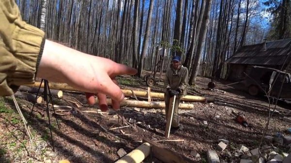 Строим туалет из брёвен у лесной избы| Туалет в диком стиле | Wild style restroom