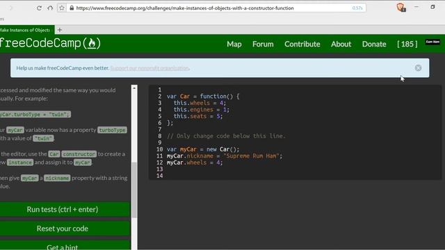 Make Instances of Objects with a Constructor Function смотреть онлайн