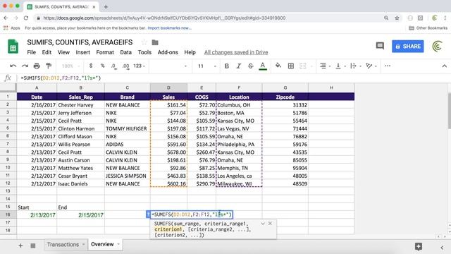 Google Sheets - SUMIFS, COUNTIFS, AVERAGEIFS - When Range is Between Dates or Cell Contains & More смотреть онлайн
