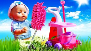 Пупсик БЕБИ БОН убирается в доме! - Видео куклы для девочек. Детские мультики с игрушками Baby Born