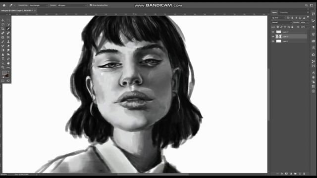 HOW TO COLOR A GRAYSCALE | Digital Portrait Study | Painting Time Lapse | Photoshop for beginners смотреть онлайн