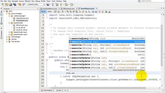(java) execute SQL command in JDBC смотреть онлайн