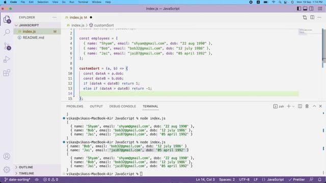 Date Sorting On An Array Of Objects | JavaScript смотреть онлайн