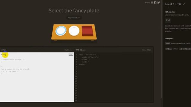Học CSS Selector qua Game CSS Dinner смотреть онлайн