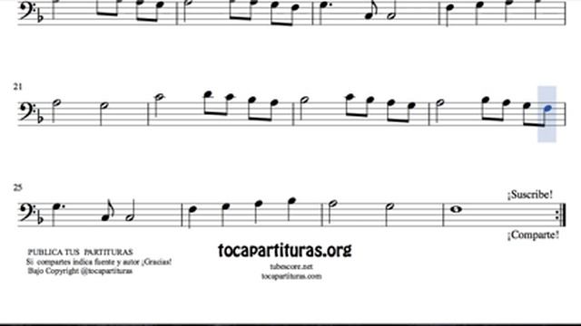 Gloria in Excelsis Deo Partitura de Trombón Chelo Fagot Tuba y Bombardino en Clave de Fa Villancico смотреть онлайн