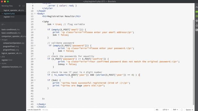 44 php - logical operators and if else смотреть онлайн