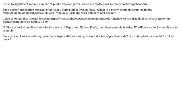 Should I remove Nginx from all docker applications if I were adding a traefik reverse proxy? смотреть онлайн