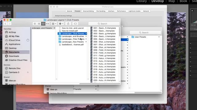 How To Install The Landscape Legend Lightroom Presets On A Mac