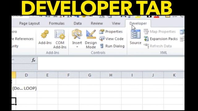 How to Add Developer Tab in Excel 2010 - VBA Basics смотреть онлайн